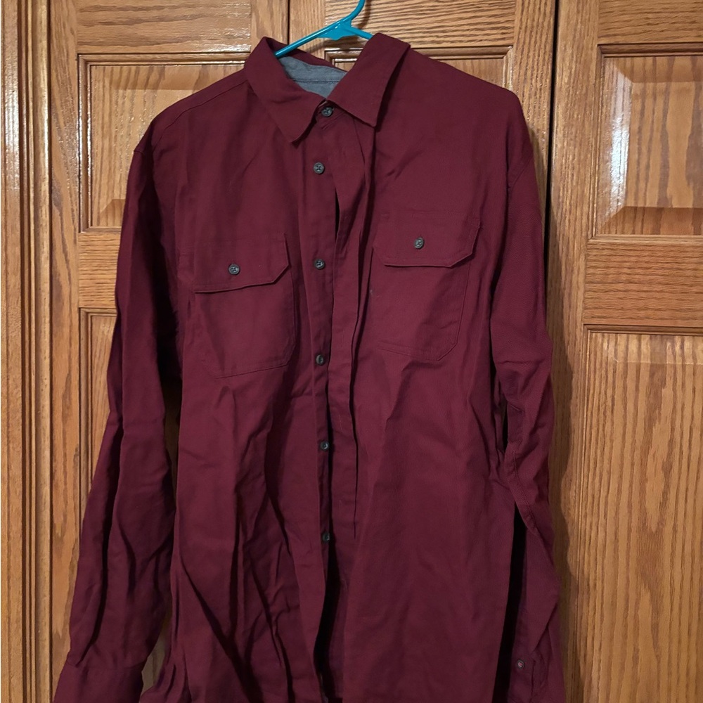 Wrangler Maroon Flex Comfort Shirt